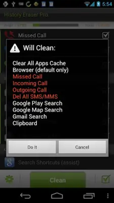 History Eraser Pro - Clean up android App screenshot 1